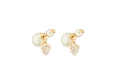 Dior Tribales Earrings Metal with Resin Pearls and Crystals "Gold/White/Silver"