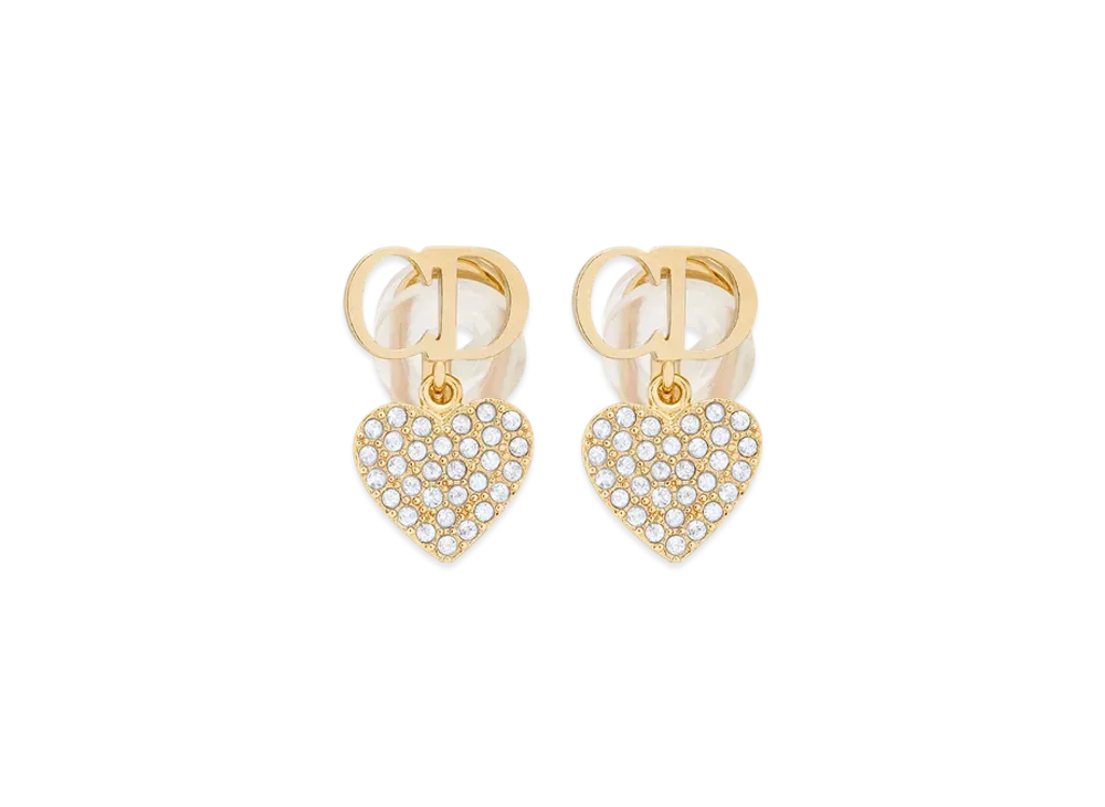 Dior Clair D Lune Clip-On Earrings Metal and Crystals "Gold/Silver"