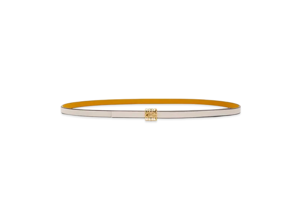 LOEWE Reversible Anagram Cube Belt "Soft White/Sunflower /Gold"
