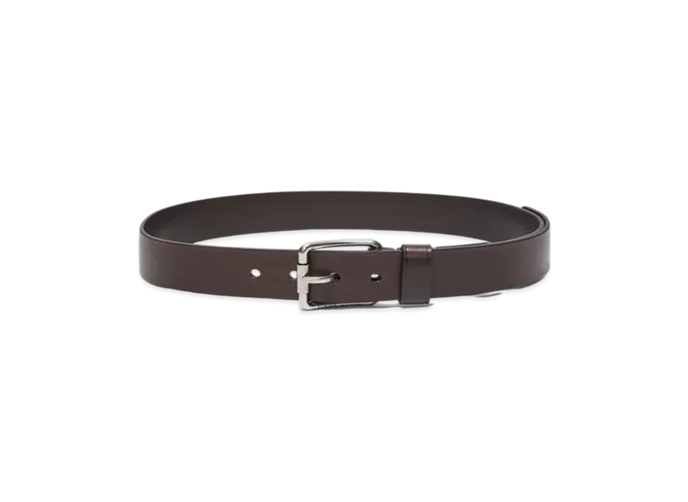 LOEWE Roller Curved Belt "Dark Cigar/Vintage Palladium"