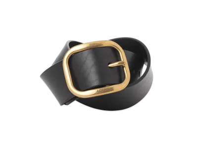 LOEWE Rounded Soft 5cm Belt "Black/Vintage Brass"