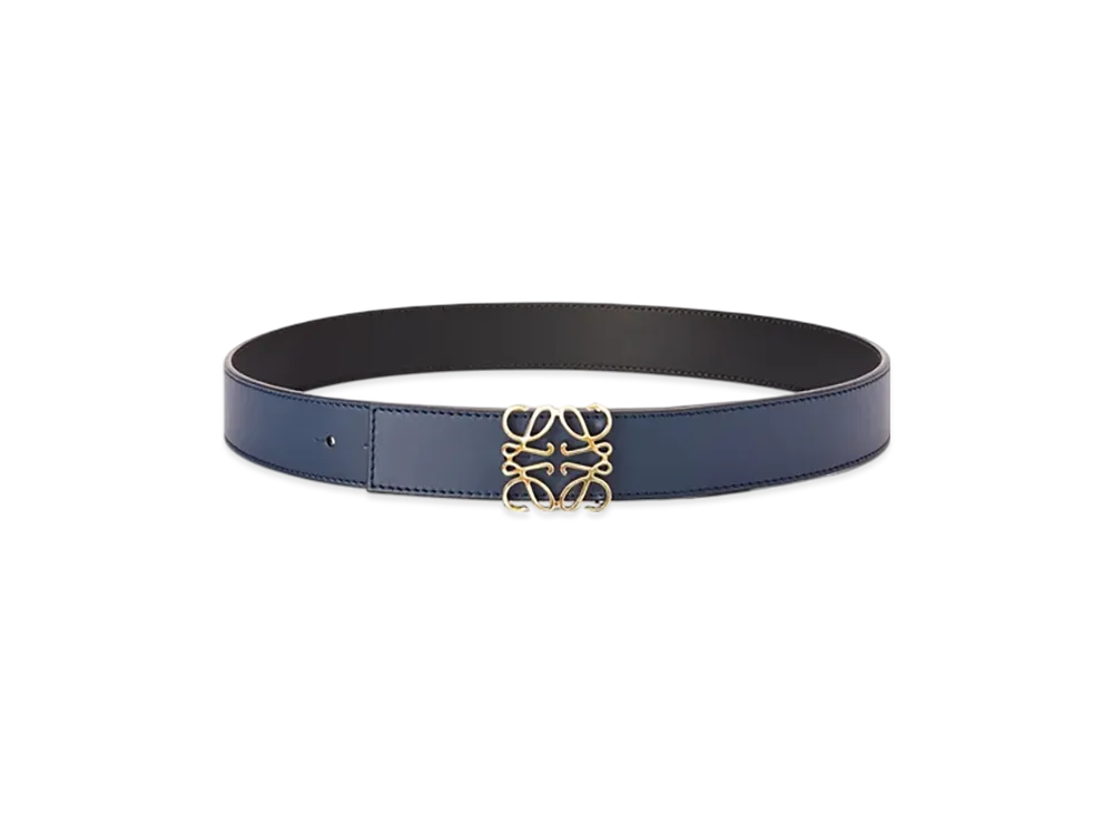 LOEWE Reversible Anagram Belt "Black/Ocean/Gold"
