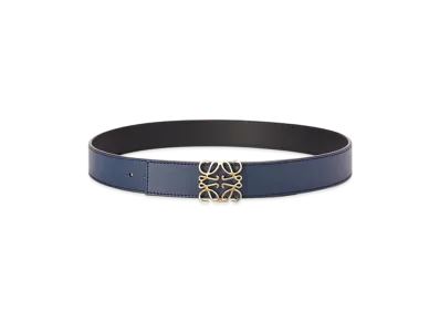 LOEWE Reversible Anagram Belt "Black/Ocean/Gold"