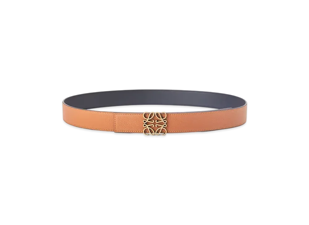 LOEWE Reversible Anagram Belt "Tan/Black/Old Gold"