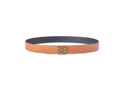 LOEWE Reversible Anagram Belt "Tan/Black/Old Gold"
