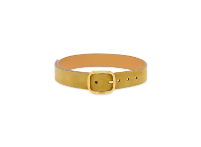 LOEWE Rounded Soft Belt in Suede "Rusty Gold"