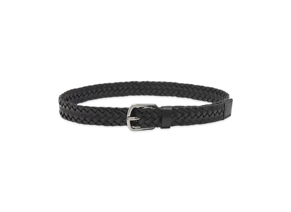 LOEWE Chunky Woven Belt "Black/Vintage Palladium"