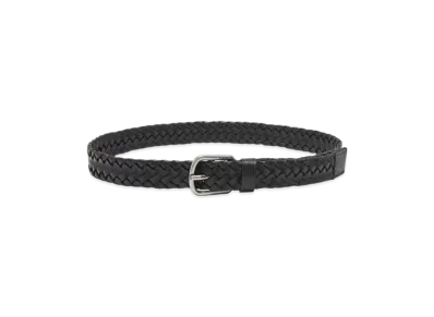 LOEWE Chunky Woven Belt "Black/Vintage Palladium"