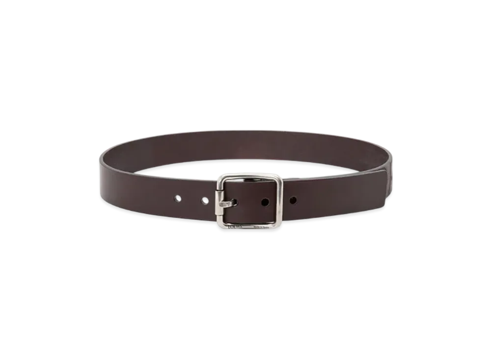 LOEWE Double Roller Curved Belt "Dark Cigar/Vintage Palladium"
