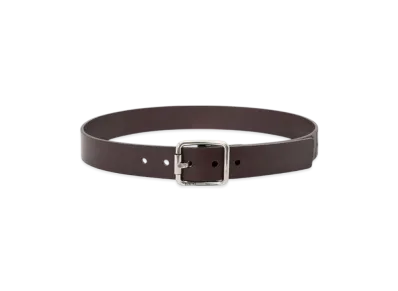 LOEWE Double Roller Curved Belt "Dark Cigar/Vintage Palladium"