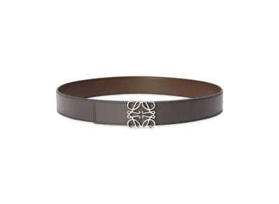 LOEWE Reversible Anagram Belt "Dark Grey/Dark Cigar/Palladium"