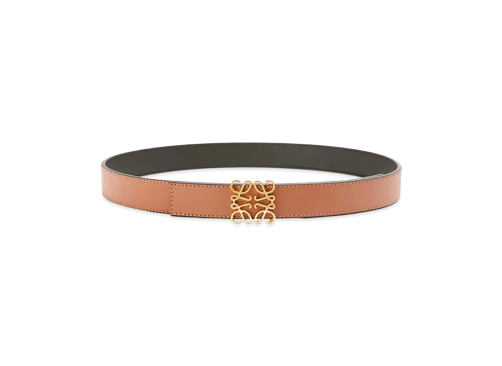 LOEWE Reversible Anagram Belt "Tan/Black/Gold"