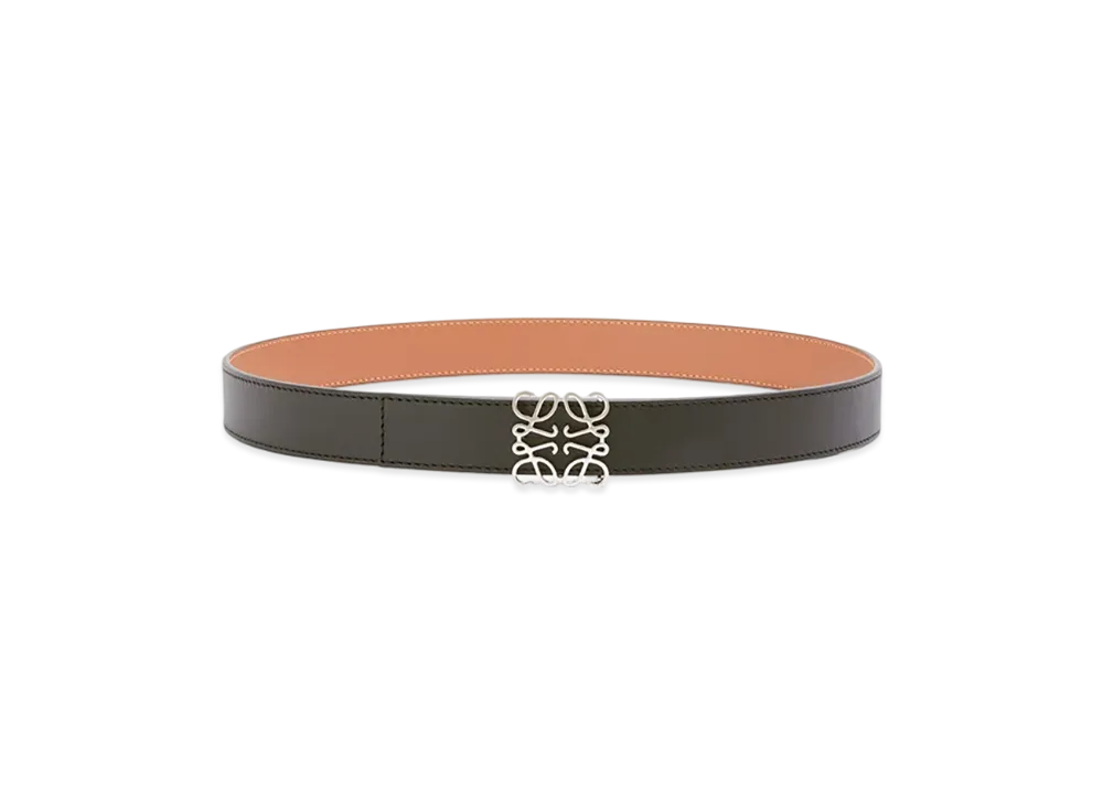 LOEWE Reversible Anagram Belt "Black/Tan/Palladium"