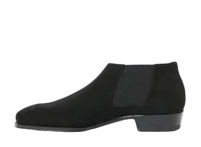 Enzo Bonafe x BEAMS F Cary GrantII Side Elastic Boots Suede "Black Calf"