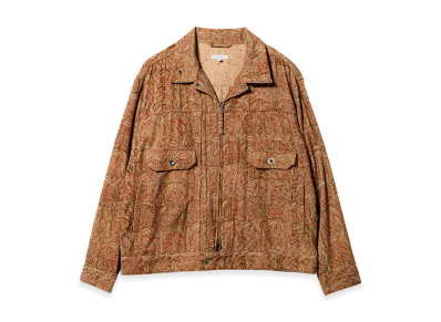 ENGINEERED GARMENTS Trucker Jacket - Floral Printed Corduroy "Beige"