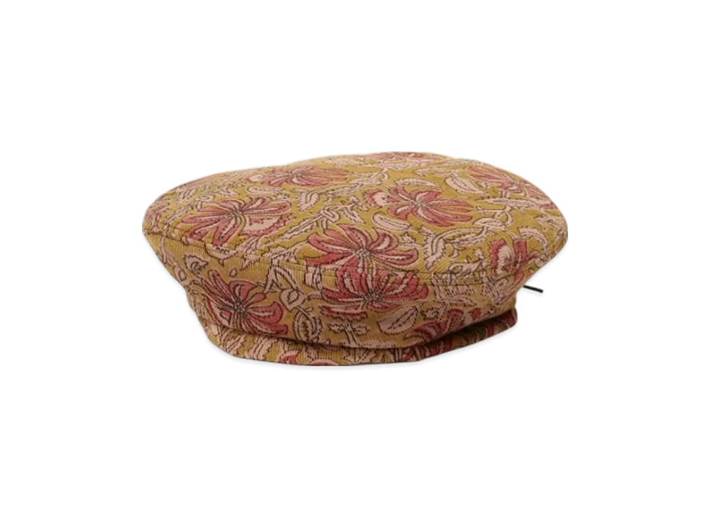 ENGINEERED GARMENTS Beret - Floral Printed Corduroy "Khaki"