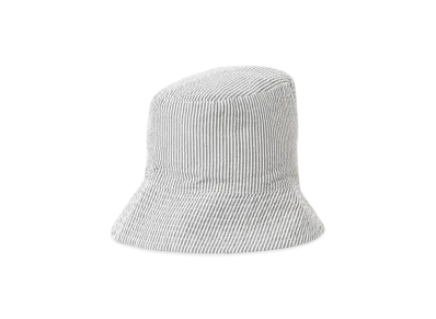ENGINEERED GARMENTS Bucket Hat "Navy Cotton Seersucker Stripe"