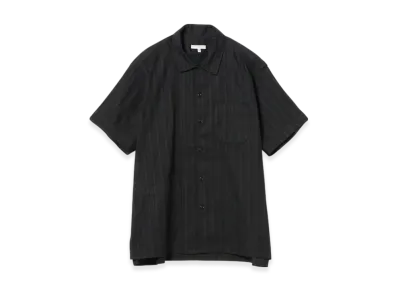 ENGINEERED GARMENTS Camp Shirt - Lace Stripe Jacquard "Black"