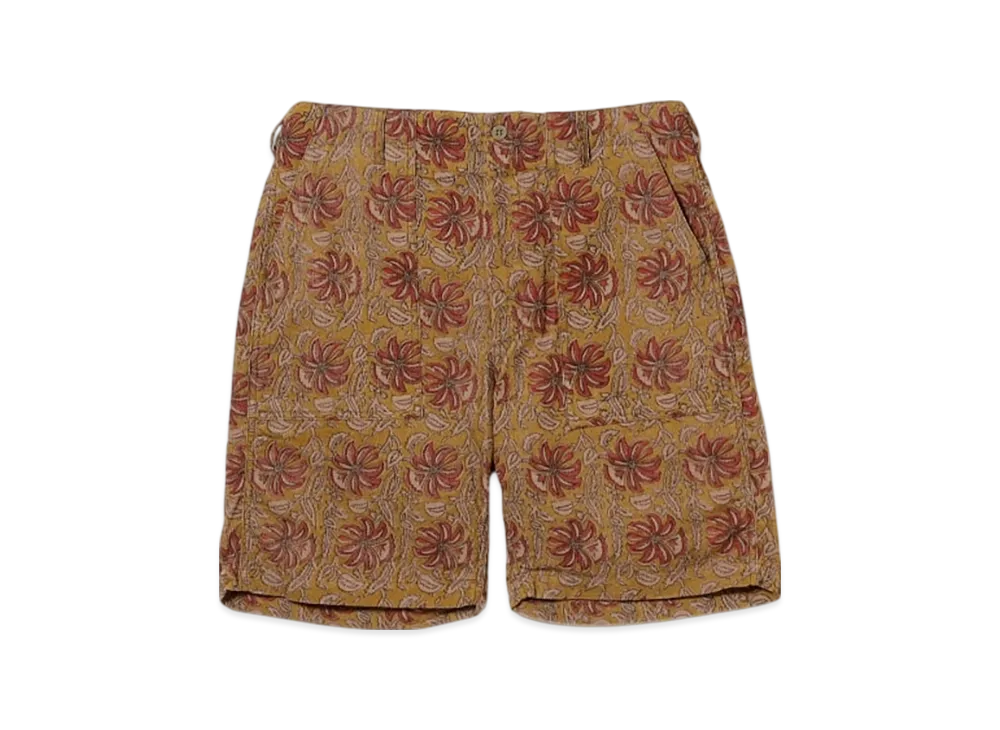 ENGINEERED GARMENTS Fatigue Short - Floral Printed Corduroy "Khaki"