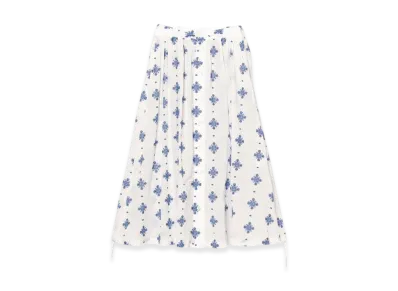 ENGINEERED GARMENTS Gather Skirt "White CP Crest Embroider"