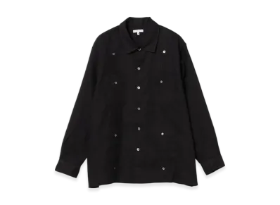 ENGINEERED GARMENTS Guayabera Shirt - Handkerchief Linen "Black"