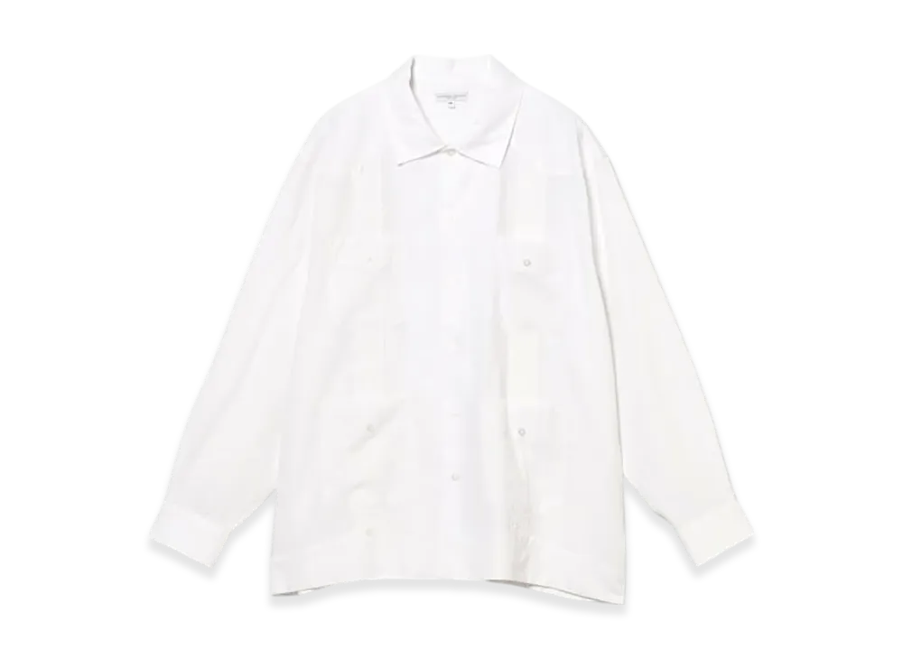 ENGINEERED GARMENTS Guayabera Shirt - Handkerchief Linen "White"