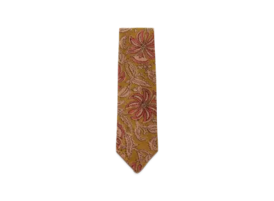 ENGINEERED GARMENTS Neck Tie - Floral Printed Corduroy "Khaki"
