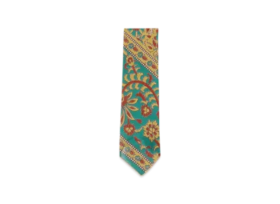 ENGINEERED GARMENTS Neck Tie - Floral Stripe Lawn "Jade/Khak"
