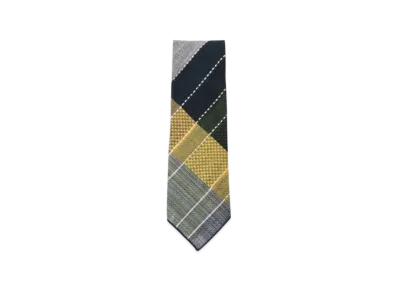 ENGINEERED GARMENTS Neck Tie - Madras Dobby Jacquard "Navy/Yellow/Green"