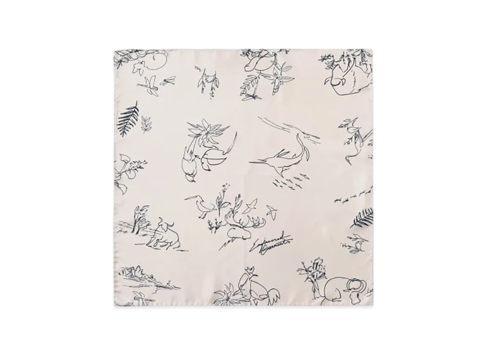 ENGINEERED GARMENTS Neckerchief Silk Animal Print "Natural"