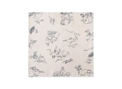 ENGINEERED GARMENTS Neckerchief Silk Animal Print "Natural"