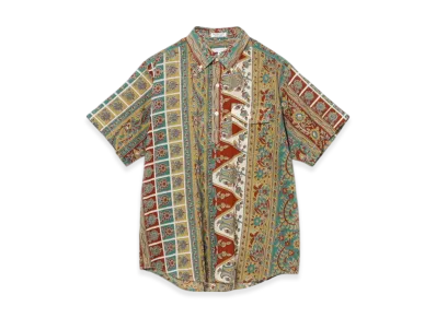 ENGINEERED GARMENTS Popover Bd Shirt - Floral Stripe Lawn "Jade/Khak"