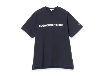 ENGINEERED GARMENTS Printed Cross Crew Neck T-Shirt "Navy"