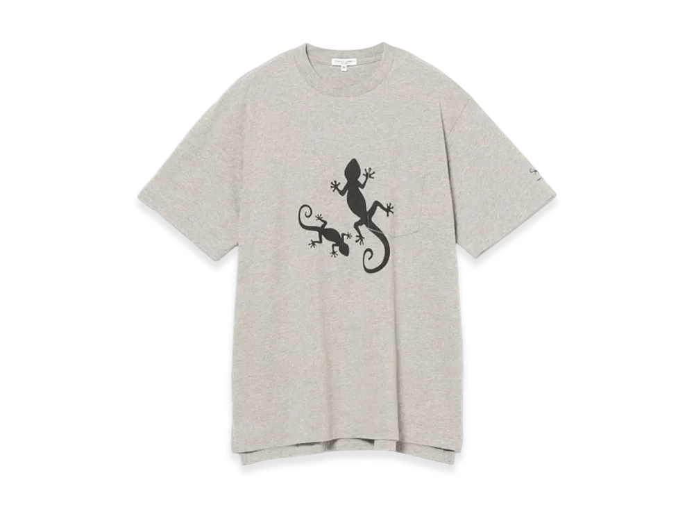 ENGINEERED GARMENTS Printed Cross Crew Neck T-Shirt "Gray"