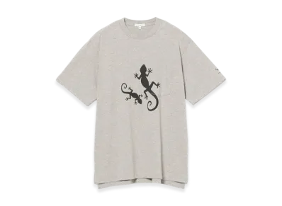 ENGINEERED GARMENTS Printed Cross Crew Neck T-Shirt "Gray"
