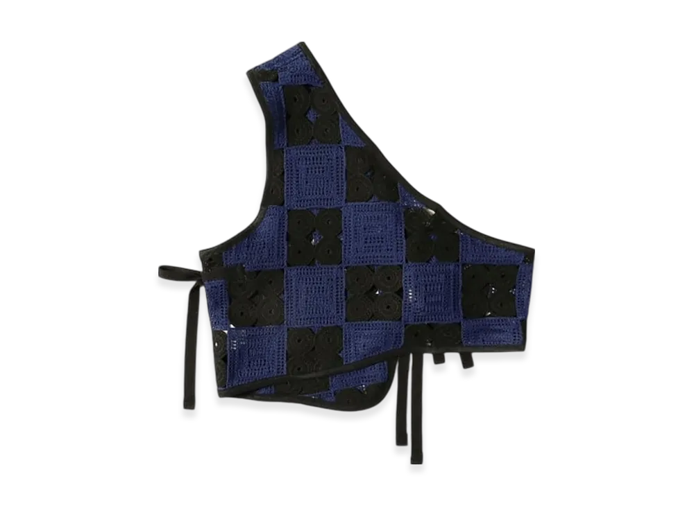 ENGINEERED GARMENTS x BEAMS Exclusive Crochet Shoulder Vest "Black/Navy"