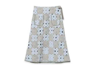 ENGINEERED GARMENTS x BEAMS Exclusive Crochet Wrap Skirt "Sax/Lightgray"