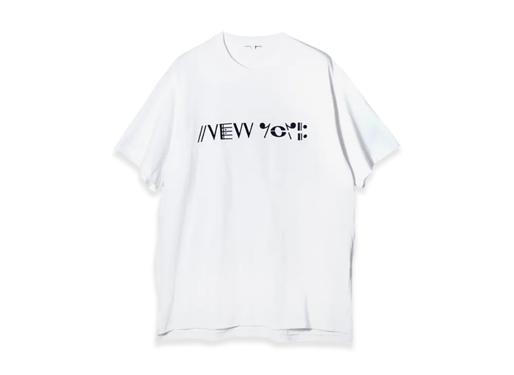 ENGINEERED GARMENTS Printed Cross Neck T-shirt - NY "White"