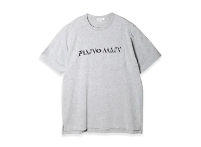 ENGINEERED GARMENTS Printed Cross Neck T-shirt - Piano "Gray"