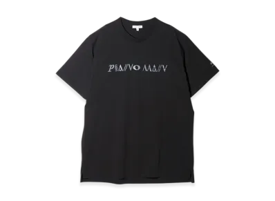 ENGINEERED GARMENTS Printed Cross Neck T-shirt - Piano "Black"