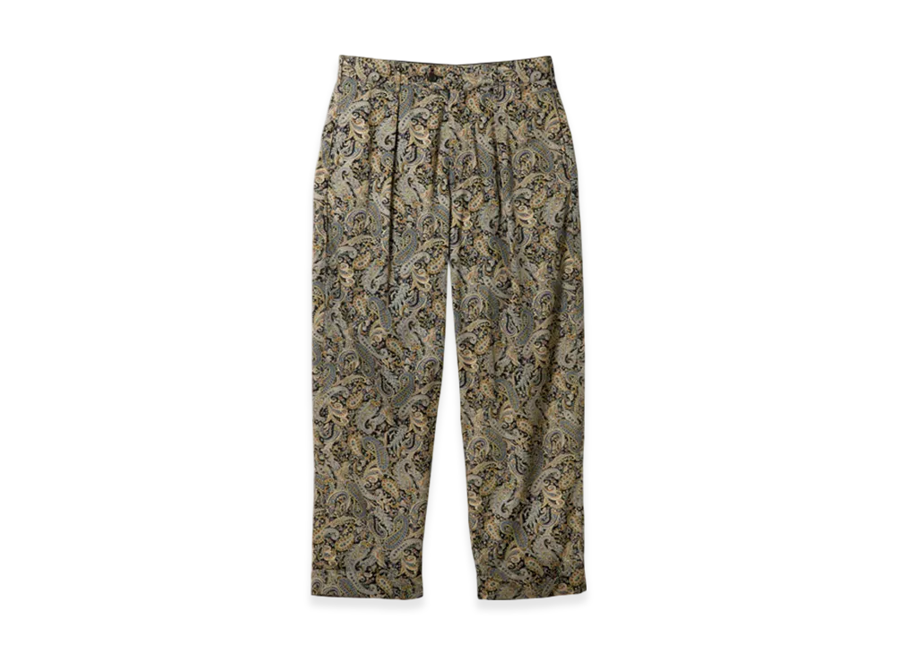 ENGINEERED GARMENTS Carlyle Pant - Cotton Paisley Print "Green"