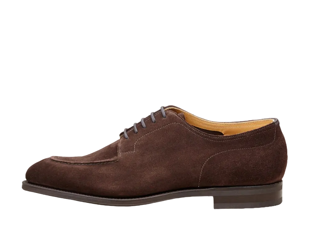 EDWAR GREEN Dover 202 E "Deep Brown" Unlined Mink Suede Slim Rubber Sole