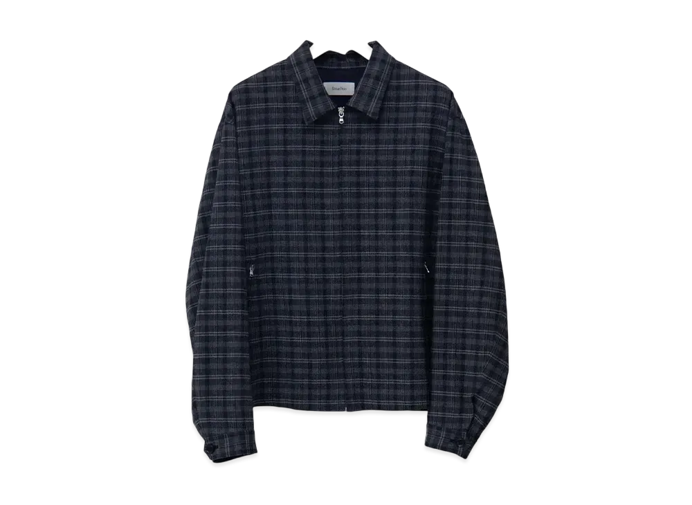 Ernie Palo Washable Wool check Zip Blouson "Gray"