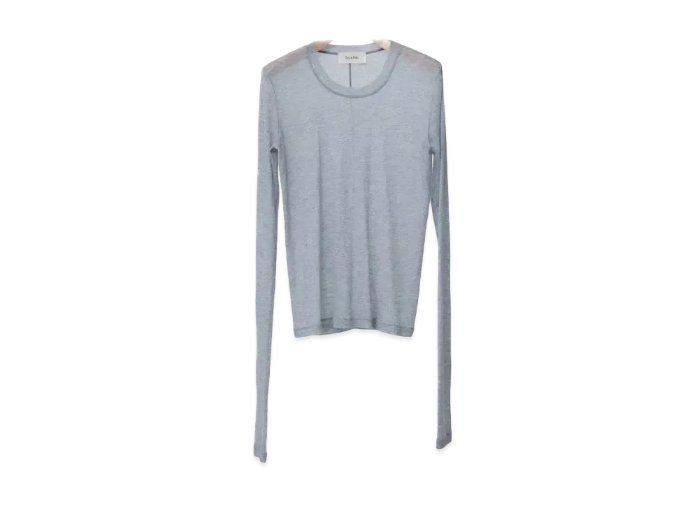 Ernie Palo Sheer rib Crew neck L/S "Gray"