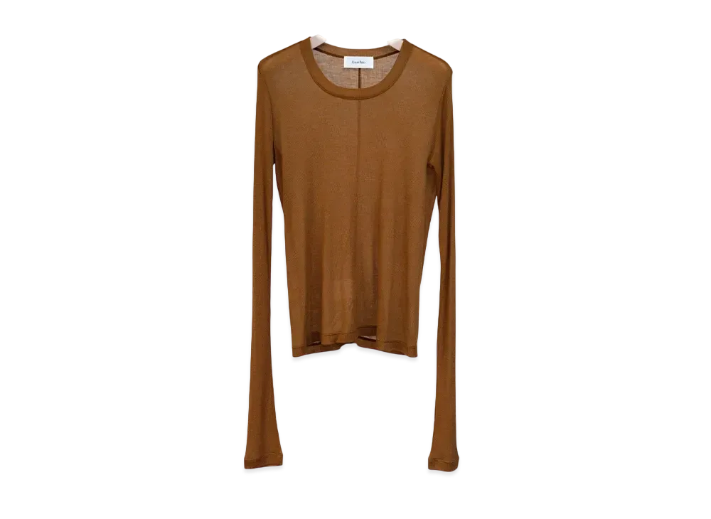 Ernie Palo Sheer rib Crew neck L/S "Camel"