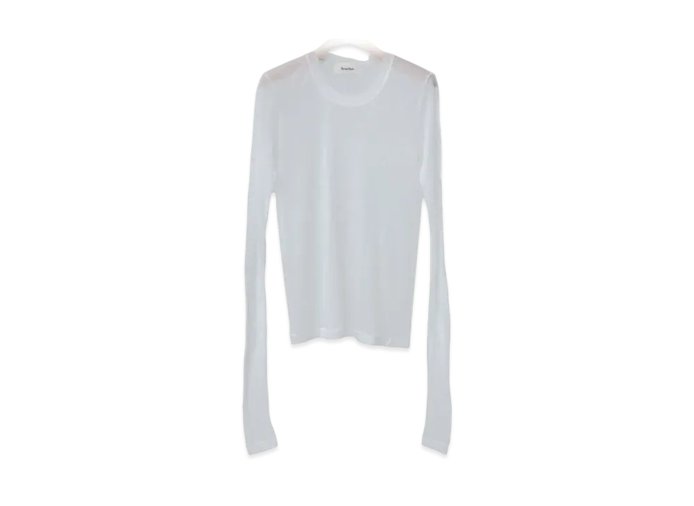 Ernie Palo Sheer rib Crew neck L/S "White"