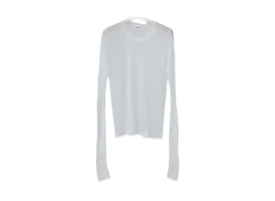 Ernie Palo Sheer rib Crew neck L/S "White"