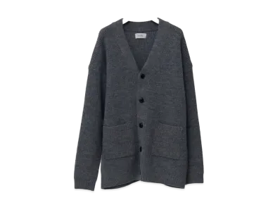 Ernie Palo Shetland Wool Rib Mddle Cardigan "Gray"