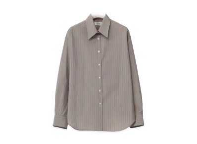 Ernie Palo Silk Cotton Stripe Shirt (femme) "Beige"