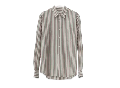 Ernie Palo Cotton Silk Stripe Shirt "Ivory"